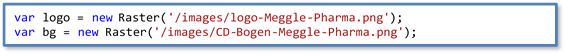 Meggle-Hintergrund und Logo laden
