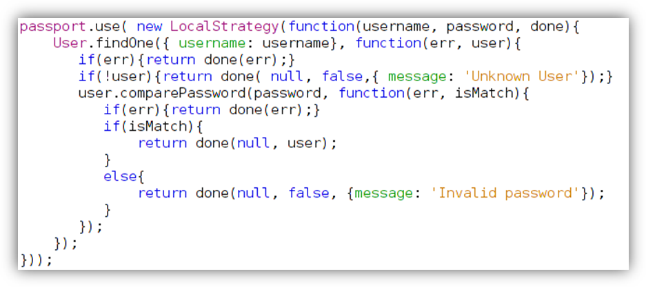 Quellcodeausschnitt – Passport Local Strategy